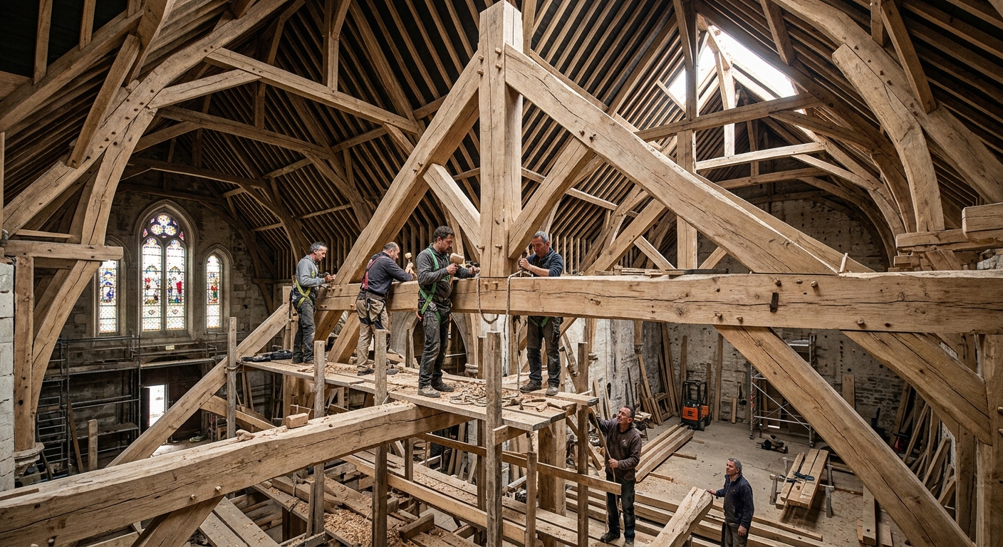 Charpente traditionnelle en bois